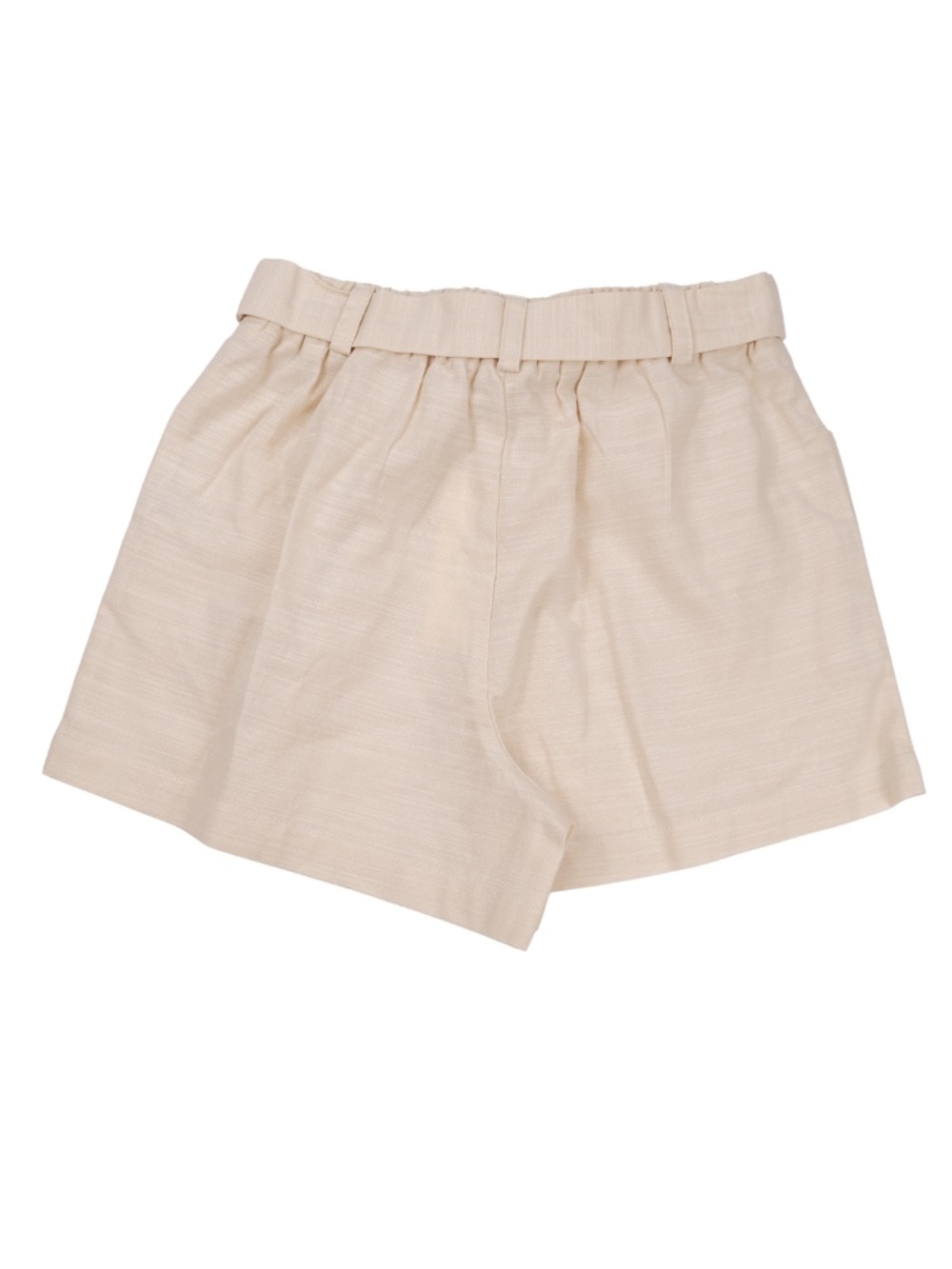 Copper Key Beige Paperbag Waist Shorts Size M NWT Neutral Linen Look - Picture 3 of 8